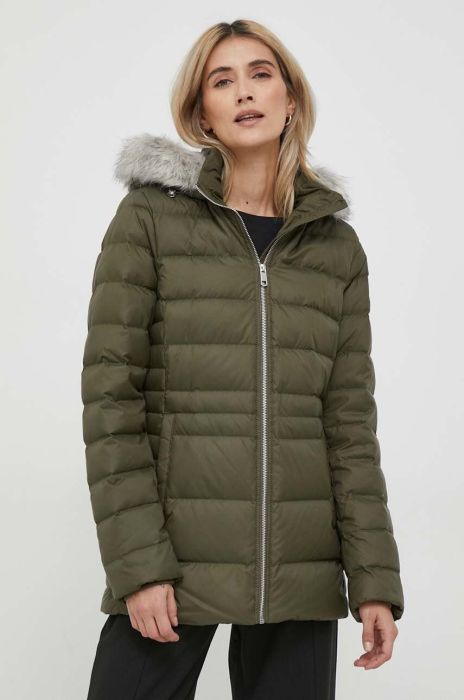Пухова куртка Tommy Hilfiger жіноча колір коричневий зимова (3424587) Пухова куртка Tommy Hilfiger жіноча колір коричневий зимова (3424587)