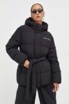 Пухова куртка Tommy Jeans жіноча колір чорний зимова oversize