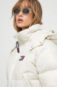 Пухова куртка Tommy Jeans жіноча колір бежевий зимова (3504133) Пухова куртка Tommy Jeans жіноча колір бежевий зимова (3504133)