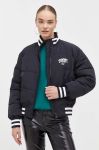 Куртка-бомбер Tommy Jeans жіночий колір чорний зимова oversize Куртка-бомбер Tommy Jeans жіночий колір чорний зимова oversize