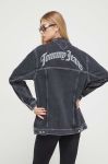 Джинсова куртка Tommy Jeans жіноча колір чорний перехідна oversize (3592994) Джинсова куртка Tommy Jeans жіноча колір чорний перехідна oversize (3592994)
