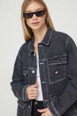 Джинсова куртка Tommy Jeans жіноча колір чорний перехідна oversize (3592994) Джинсова куртка Tommy Jeans жіноча колір чорний перехідна oversize (3592994)