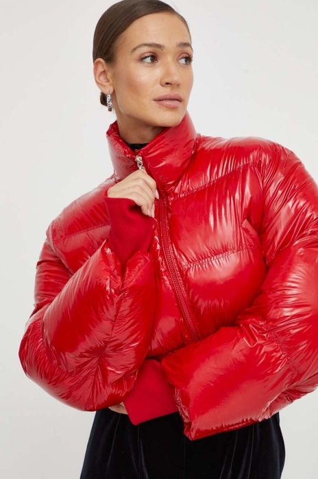 Куртка Patrizia Pepe жіноча колір червоний зимова Куртка Patrizia Pepe жіноча колір червоний зимова