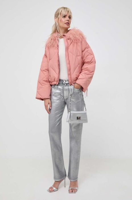 Куртка Twinset жіноча колір рожевий зимова Куртка Twinset жіноча колір рожевий зимова