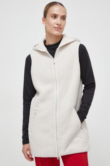 Спортивна безрукавка Jack Wolfskin High Curl колір бежевий перехідний Спортивна безрукавка Jack Wolfskin High Curl колір бежевий перехідний