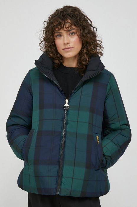 Двостороння куртка Barbour жіноча колір чорний зимова Двостороння куртка Barbour жіноча колір чорний зимова