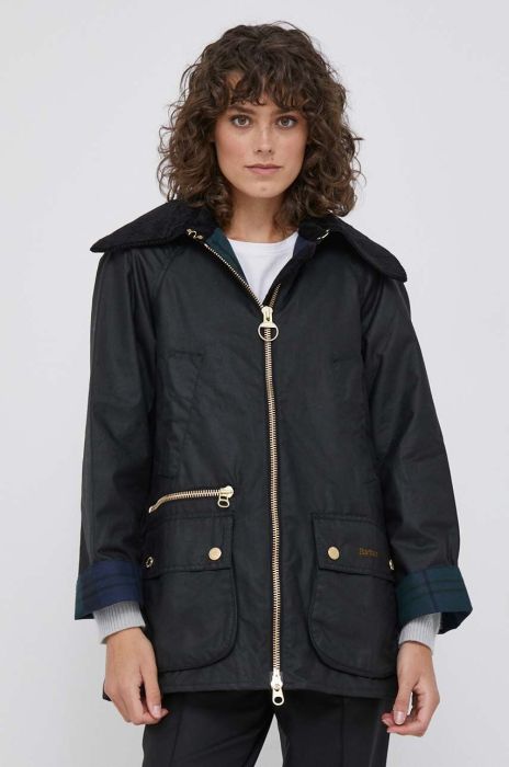 Бавовняна куртка Barbour колір чорний перехідна (3492867) Бавовняна куртка Barbour колір чорний перехідна (3492867)