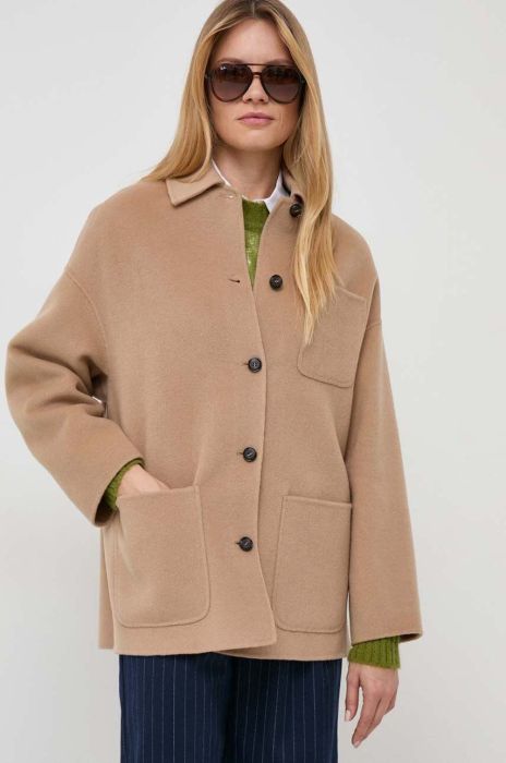 Куртка-сорочка MAX&Co. колір коричневий перехідна oversize Куртка-сорочка MAX&Co. колір коричневий перехідна oversize