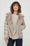 Пухова куртка Hetrego жіноча колір бежевий перехідна Пухова куртка Hetrego жіноча колір бежевий перехідна