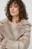 Пухова куртка Hetrego жіноча колір бежевий перехідна Пухова куртка Hetrego жіноча колір бежевий перехідна