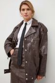 Шкіряна куртка Gestuz жіноча колір коричневий перехідна (3617859) Шкіряна куртка Gestuz жіноча колір коричневий перехідна (3617859)