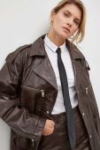Шкіряна куртка Gestuz жіноча колір коричневий перехідна (3617859) Шкіряна куртка Gestuz жіноча колір коричневий перехідна (3617859)