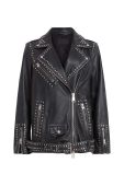 Шкіряна куртка AllSaints Billie жіноча колір чорний перехідна Шкіряна куртка AllSaints Billie жіноча колір чорний перехідна