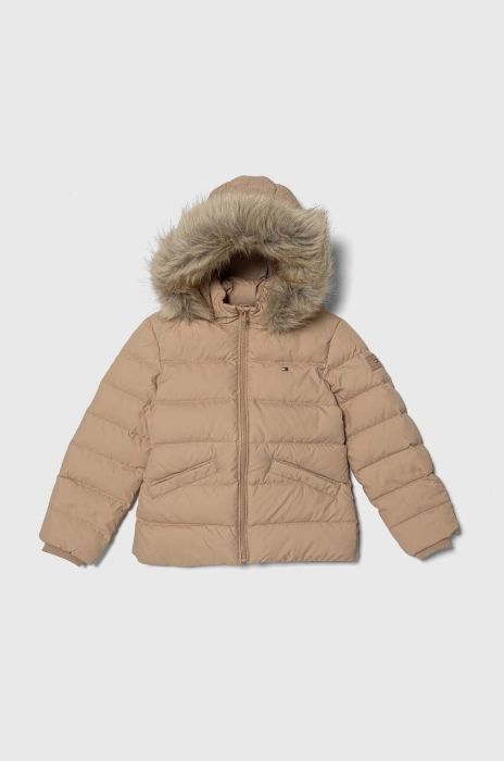 Дитяча пухова куртка Tommy Hilfiger колір бежевий (3375039) Дитяча пухова куртка Tommy Hilfiger колір бежевий (3375039)