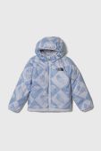Дитяча двостороння куртка The North Face G REVERSIBLE PERRITO JACKET колір блакитний Дитяча двостороння куртка The North Face G REVERSIBLE PERRITO JACKET колір блакитний