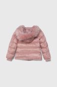Дитяча пухова куртка Guess колір рожевий Дитяча пухова куртка Guess колір рожевий