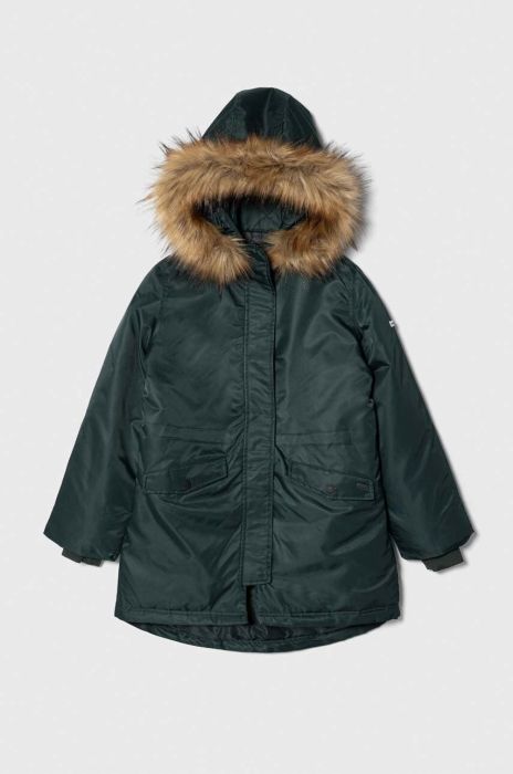 Дитяча куртка Pepe Jeans Outerw Heavy колір зелений Дитяча куртка Pepe Jeans Outerw Heavy колір зелений