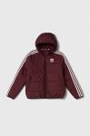Дитяча куртка adidas Originals колір бордовий Дитяча куртка adidas Originals колір бордовий