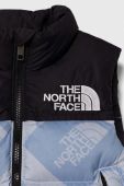 Пухова дитяча безрукавка The North Face 1996 RETRO NUPTSE VEST колір блакитний Пухова дитяча безрукавка The North Face 1996 RETRO NUPTSE VEST колір блакитний