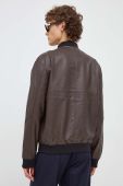 Шкіряна куртка Bruuns Bazaar чоловіча колір коричневий перехідна