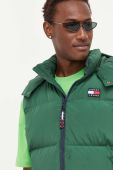 Пухова безрукавка Tommy Jeans чоловічий колір зелений зимовий Пухова безрукавка Tommy Jeans чоловічий колір зелений зимовий