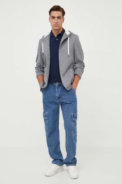 Кофта BOSS чоловіча колір сірий з капюшоном меланж (3429699) Кофта BOSS чоловіча колір сірий з капюшоном меланж (3429699)