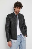 Шкіряна куртка Pepe Jeans чоловіча колір чорний перехідна Шкіряна куртка Pepe Jeans чоловіча колір чорний перехідна