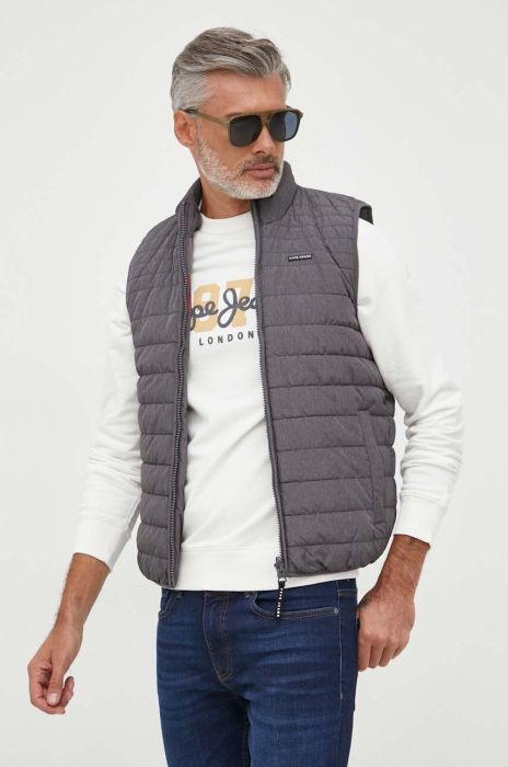 Двостороння безрукавка Pepe Jeans Boswell Gillet чоловіча колір сірий перехідна Двостороння безрукавка Pepe Jeans Boswell Gillet чоловіча колір сірий перехідна