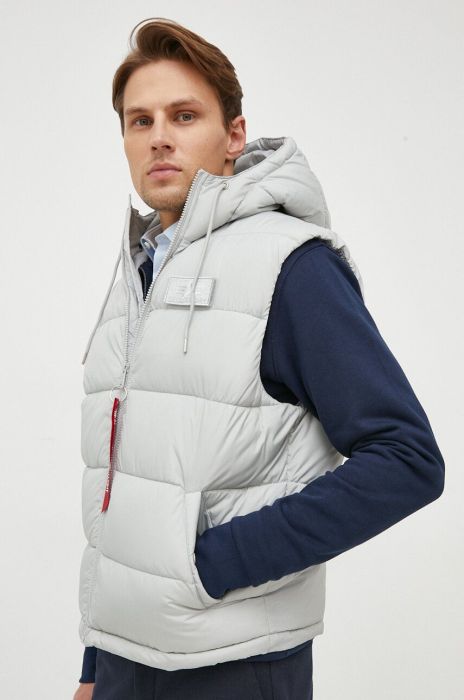 Безрукавка Alpha Industries чоловічий колір сірий зимовий Безрукавка Alpha Industries чоловічий колір сірий зимовий