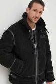 Куртка Alpha Industries B3 Teddy чоловіча колір чорний перехідна oversize Куртка Alpha Industries B3 Teddy чоловіча колір чорний перехідна oversize