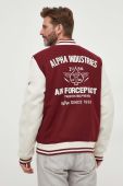 Куртка-бомбер Alpha Industries Varsity Air Force Jacket чоловіча колір бордовий перехідна