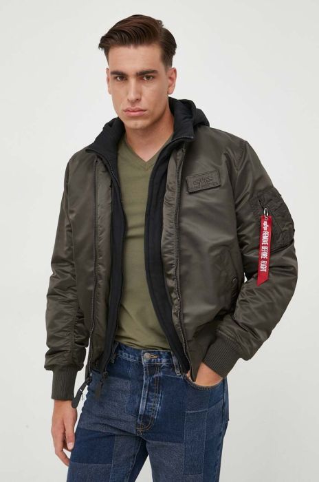 Куртка-бомбер Alpha Industries MA-1 D-Tec чоловіча колір зелений зимова Куртка-бомбер Alpha Industries MA-1 D-Tec чоловіча колір зелений зимова