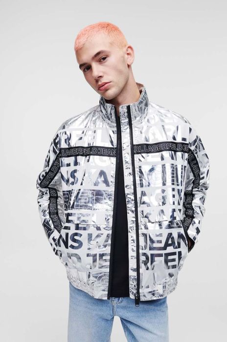 Куртка Karl Lagerfeld Jeans чоловіча колір сірий перехідна Куртка Karl Lagerfeld Jeans чоловіча колір сірий перехідна