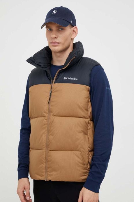 Безрукавка Columbia Puffect II чоловіча колір коричневий зимова Безрукавка Columbia Puffect II чоловіча колір коричневий зимова
