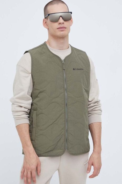 Безрукавка Columbia Birchwood™ Quilted чоловіча колір зелений перехідна Безрукавка Columbia Birchwood™ Quilted чоловіча колір зелений перехідна
