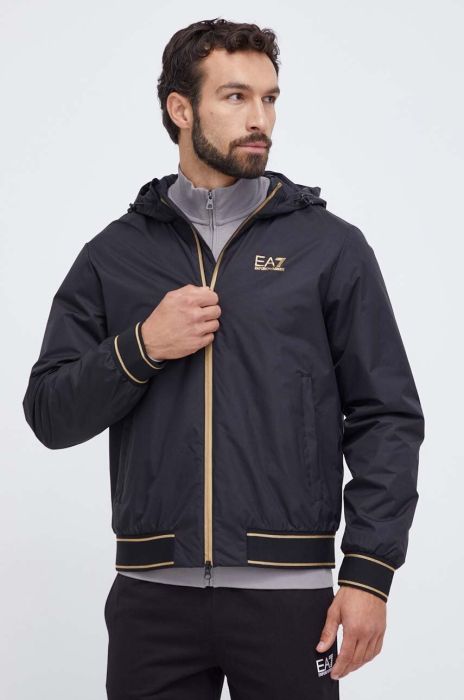 Куртка EA7 Emporio Armani чоловіча колір чорний перехідна (3409423) Куртка EA7 Emporio Armani чоловіча колір чорний перехідна (3409423)