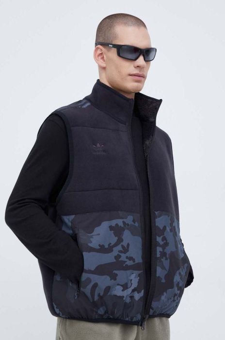 Двостороння безрукавка adidas Originals чоловічий колір чорний перехідний Двостороння безрукавка adidas Originals чоловічий колір чорний перехідний