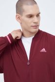 Куртка-бомбер adidas чоловічий колір бордовий перехідна Куртка-бомбер adidas чоловічий колір бордовий перехідна