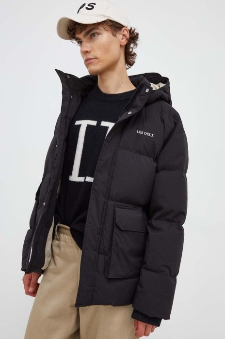 Пухова куртка Les Deux чоловіча колір чорний зимова Пухова куртка Les Deux чоловіча колір чорний зимова
