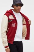 Куртка-бомбер з домішкою вовни Karl Kani колір червоний перехідна Куртка-бомбер з домішкою вовни Karl Kani колір червоний перехідна
