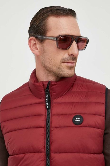 Безрукавка Pepe Jeans Balle чоловіча колір бордовий зимова Безрукавка Pepe Jeans Balle чоловіча колір бордовий зимова