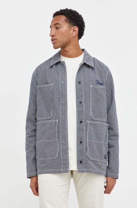 Джинсова куртка Vans чоловіча колір синій перехідна Джинсова куртка Vans чоловіча колір синій перехідна