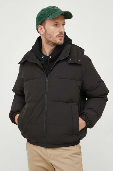 Пухова куртка United Colors of Benetton чоловіча колір чорний зимова oversize Пухова куртка United Colors of Benetton чоловіча колір чорний зимова oversize