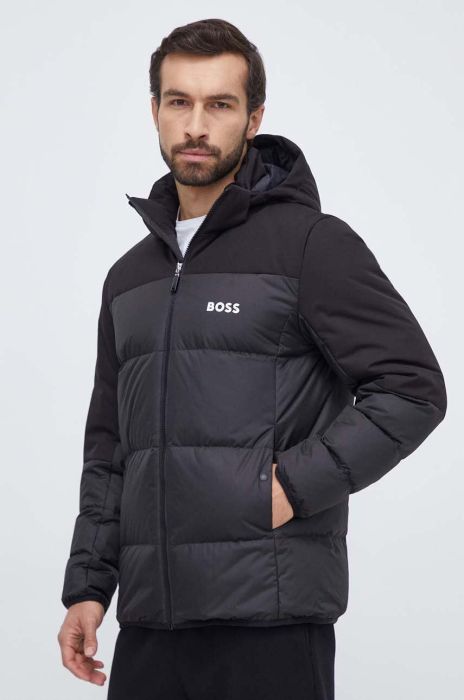 Пухова куртка Boss Green BOSS GREEN чоловіча колір чорний зимова Пухова куртка Boss Green BOSS GREEN чоловіча колір чорний зимова