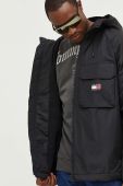 Куртка Tommy Jeans чоловіча колір чорний перехідна oversize Куртка Tommy Jeans чоловіча колір чорний перехідна oversize
