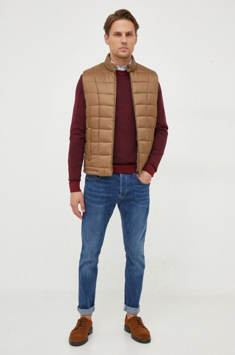 Безрукавка Trussardi чоловічий колір коричневий перехідний Безрукавка Trussardi чоловічий колір коричневий перехідний