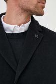 Вовняне пальто Karl Lagerfeld колір чорний перехідний
