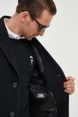 Вовняне пальто Karl Lagerfeld колір чорний перехідний