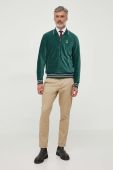 Вельветова кофта Polo Ralph Lauren колір зелений однотонна