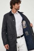 Бавовняна куртка Barbour колір синій перехідна Бавовняна куртка Barbour колір синій перехідна
